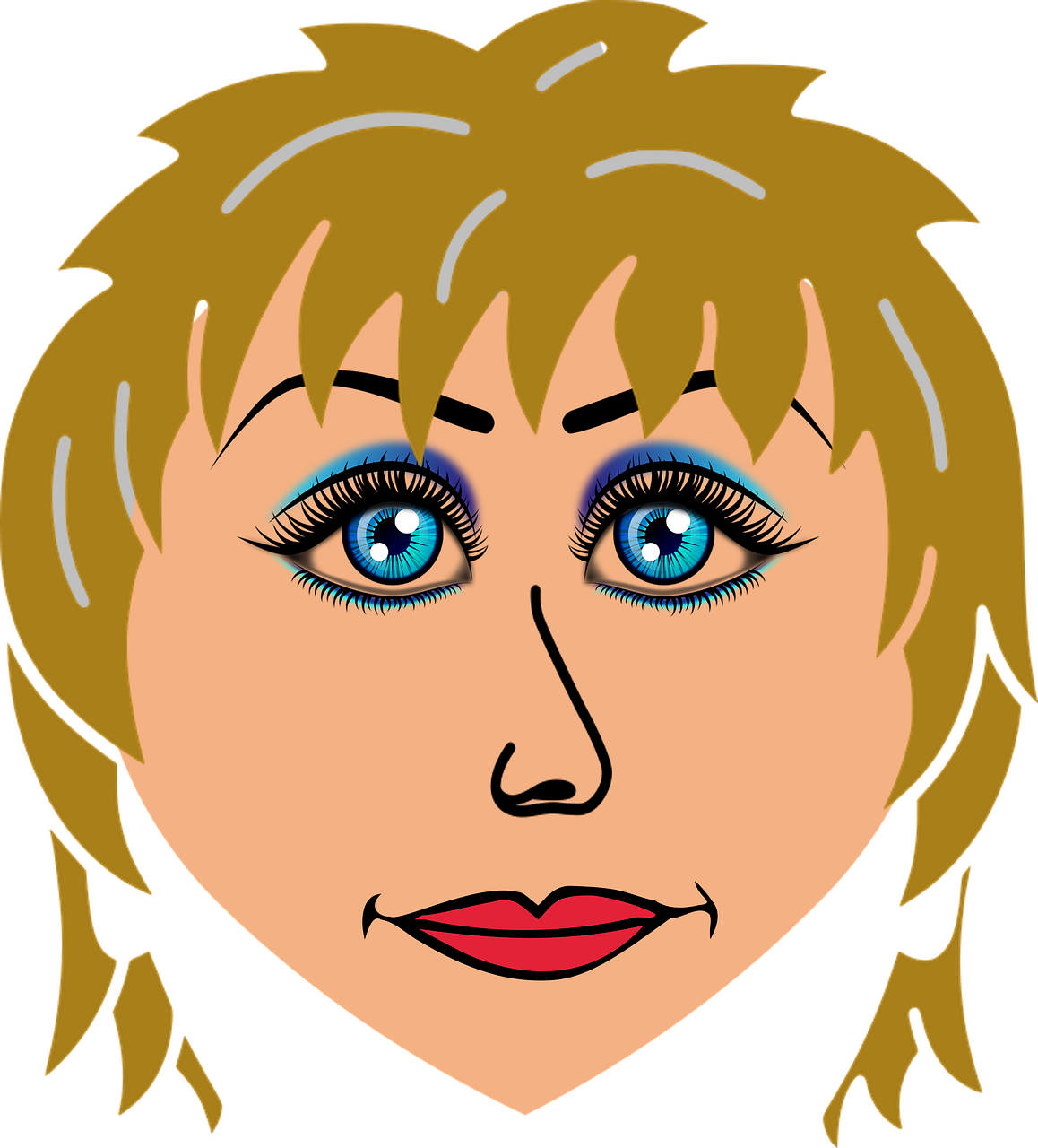 Animated Woman Portraitwith Short Hair PNG Image