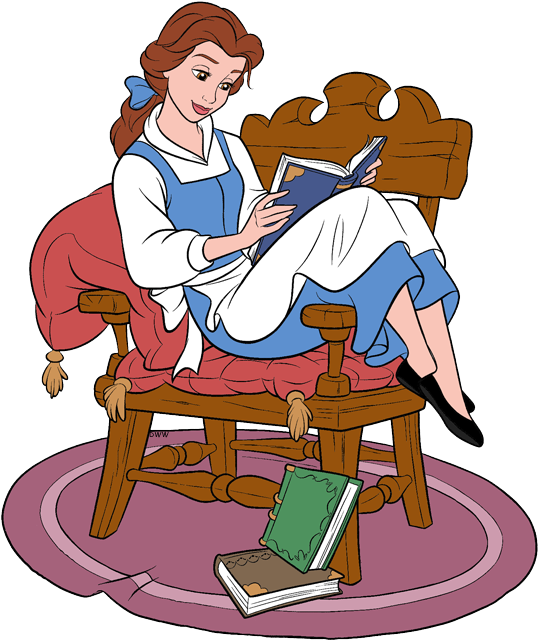 Animated Woman Reading Book PNG Image