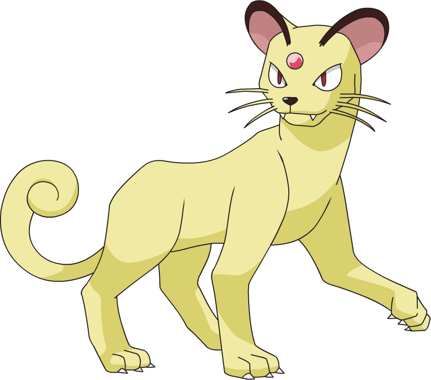 Animated Yellow Feline Creature PNG Image