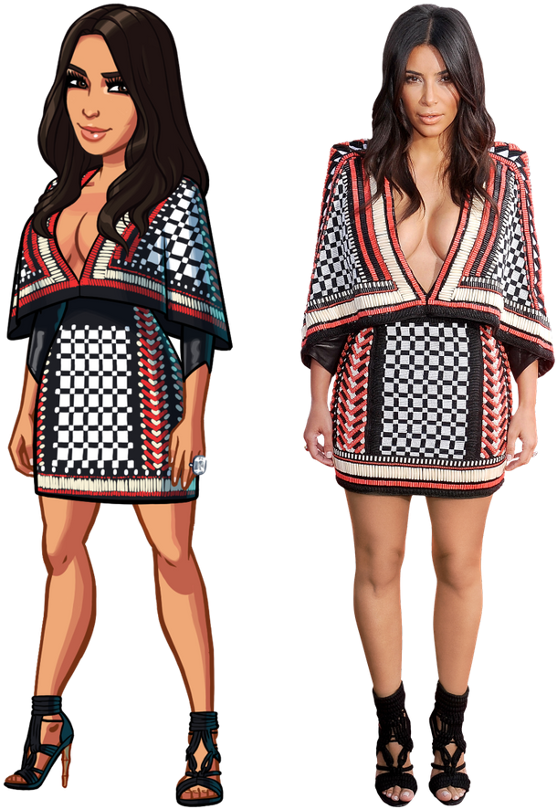 Animatedand Real Woman Comparison PNG Image