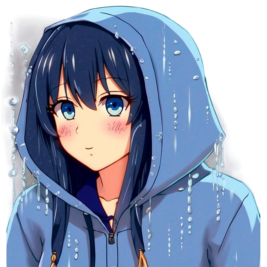 Anime Blush In Rain Png 05232024 PNG Image