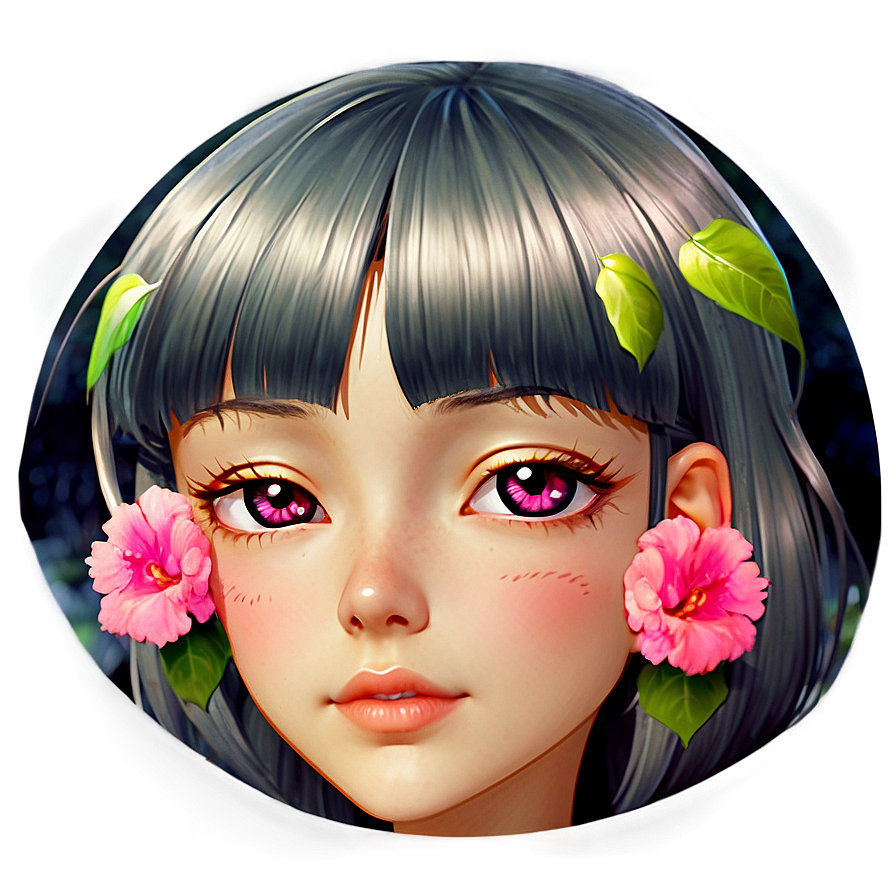 Anime Blush With Flowers Png Ifa PNG Image