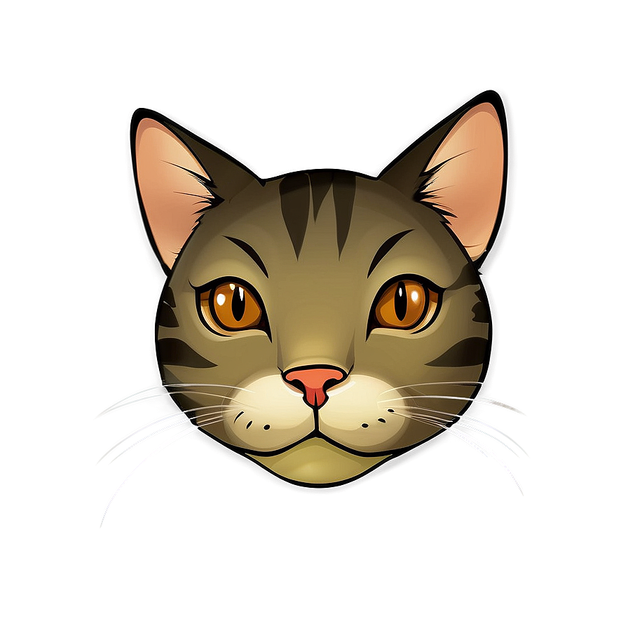 Anime Cat Head Artwork Png 06132024 PNG Image