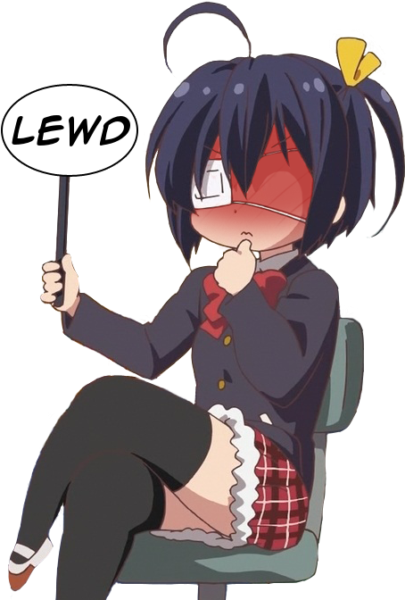 Anime Character Blushing With Lewd Sign PNG Image