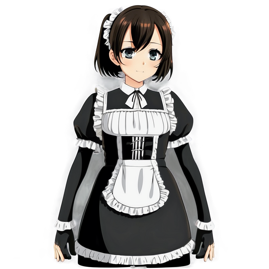 Anime Character In Maid Outfit Png Dac PNG Image