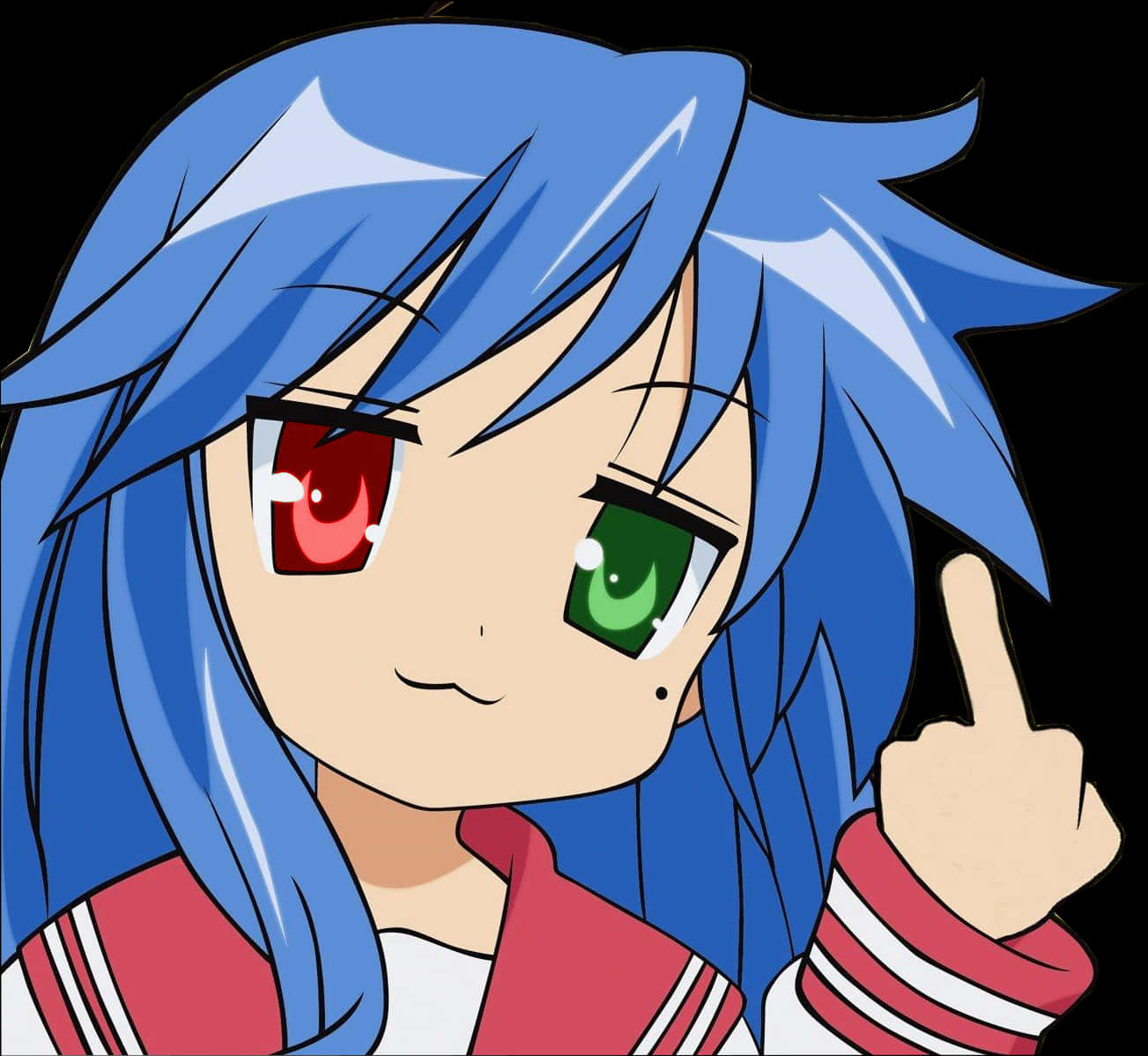 Anime Character Index Finger Raised PNG Image