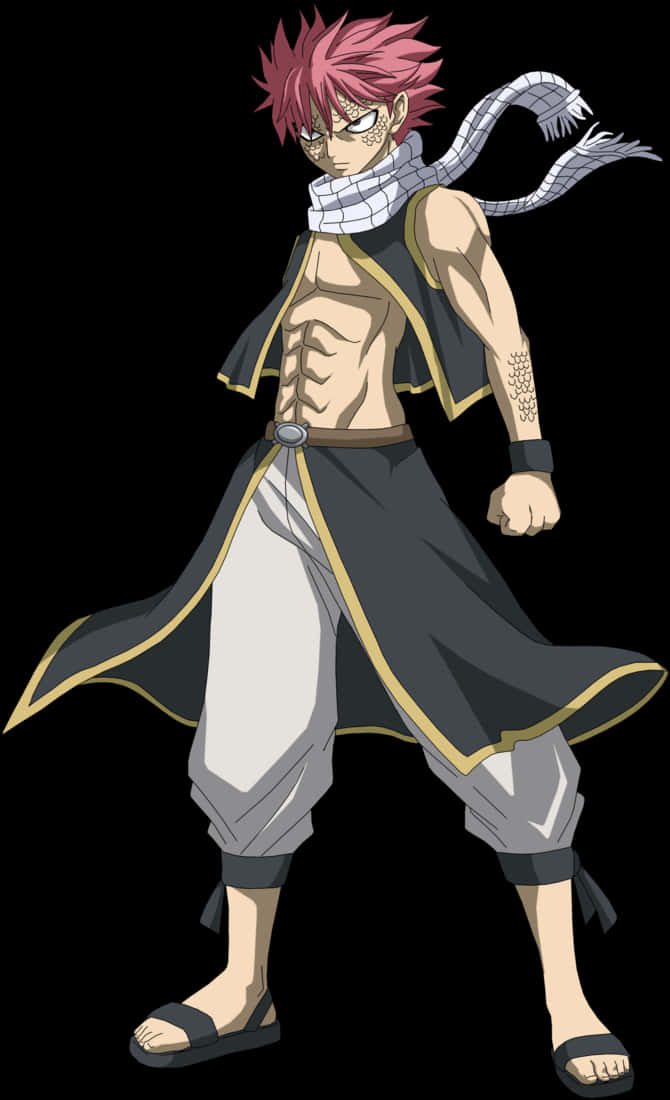 Anime Character Natsu Standing Pose PNG Image