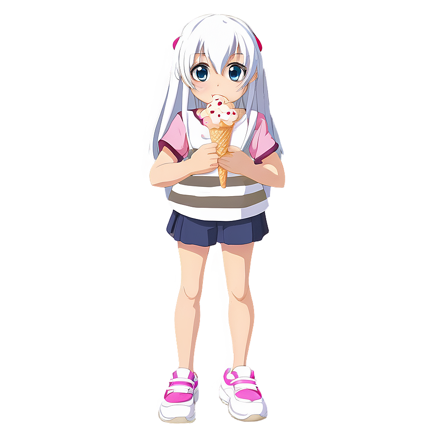 Anime Character With Ice Cream Png 06252024 PNG Image