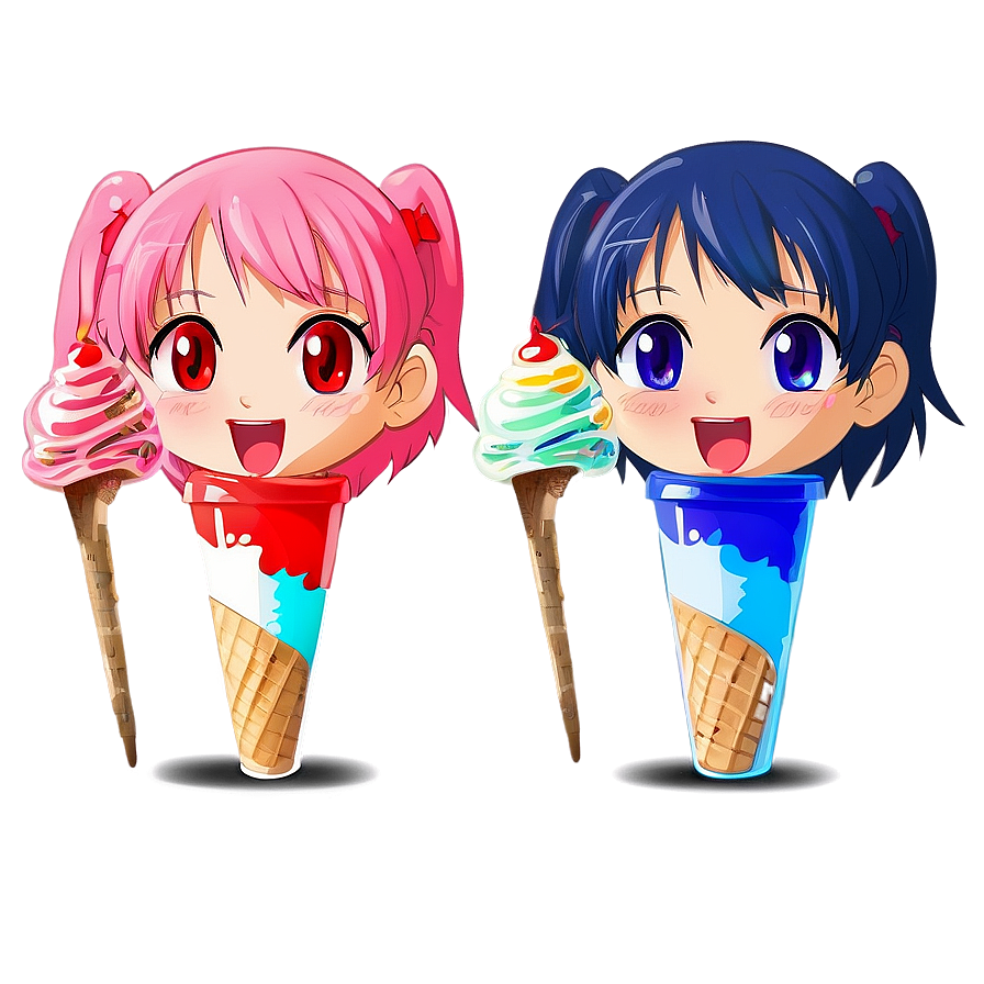 Anime Character With Ice Cream Png Anq39 PNG Image