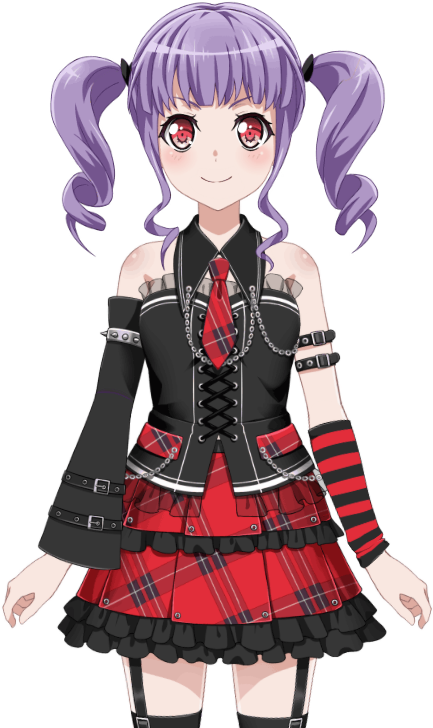 Anime Character With Purple Twin Tailsand Bangs PNG Image