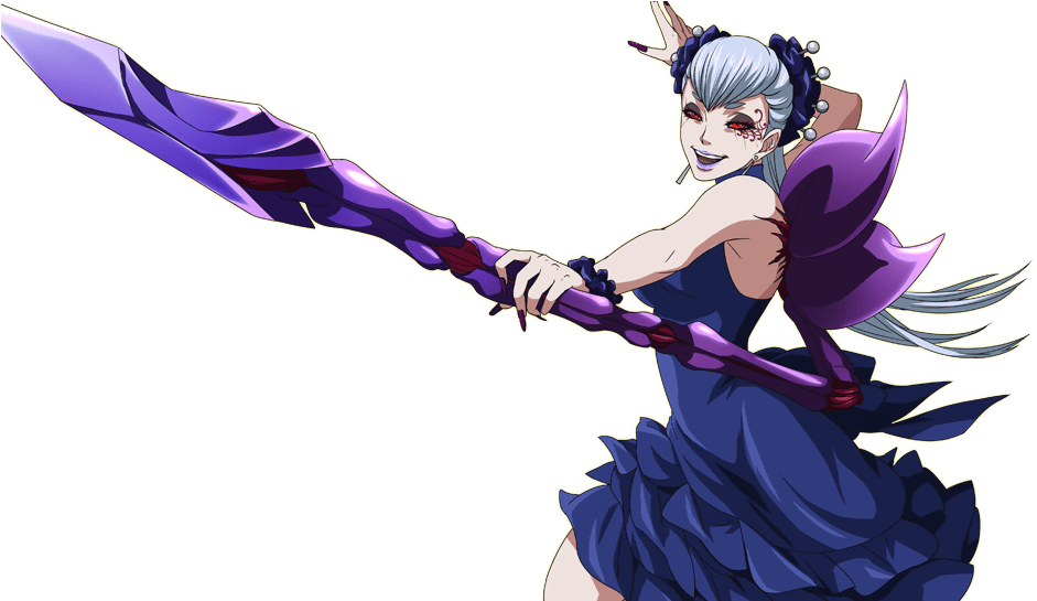 Anime Character With Spear PNG Image