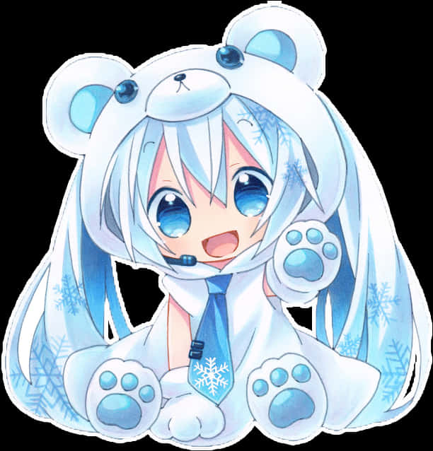 Anime Characterin Bear Kigurumi Costume PNG Image