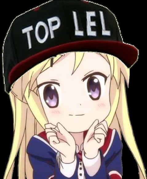 Anime Characterwith Top Lel Hat PNG Image