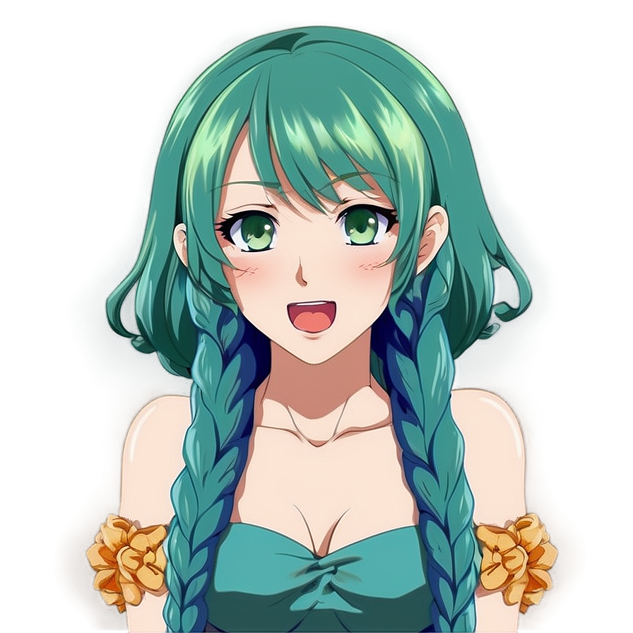 Anime Fan’s Choice: Green Haired Png Download Bhx PNG Image