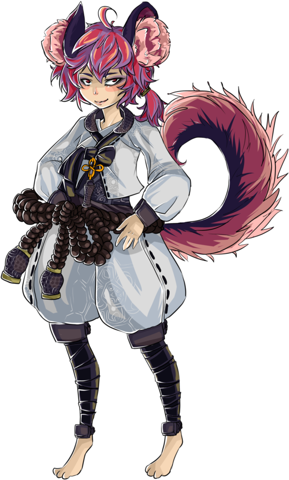 Anime Fox Spirit Warrior PNG Image