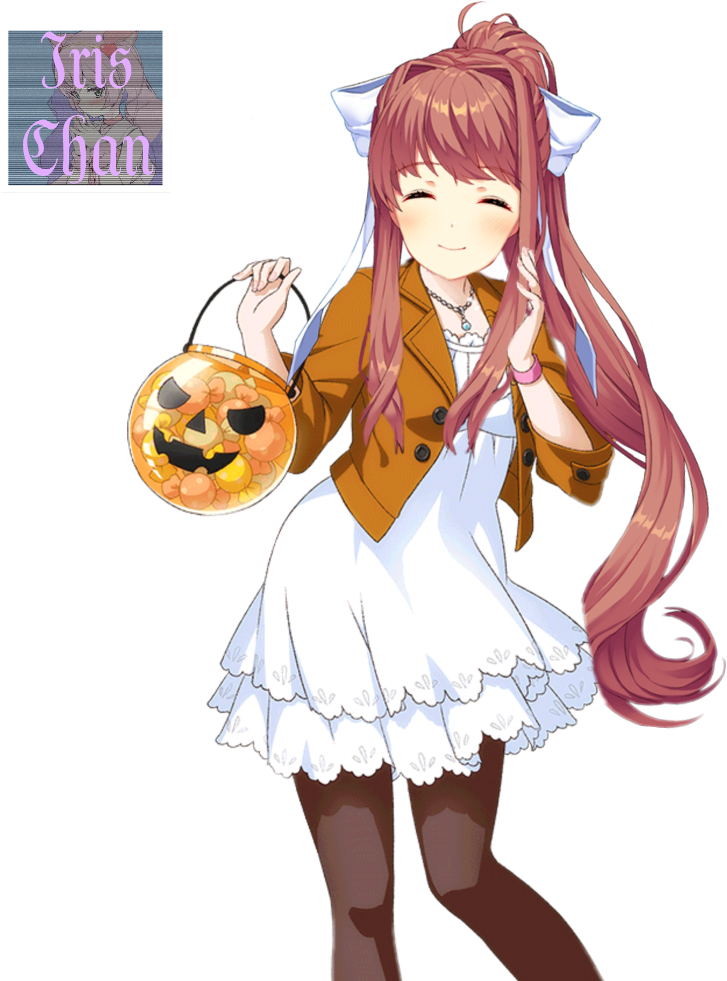 Anime Girl Halloween Celebration PNG Image