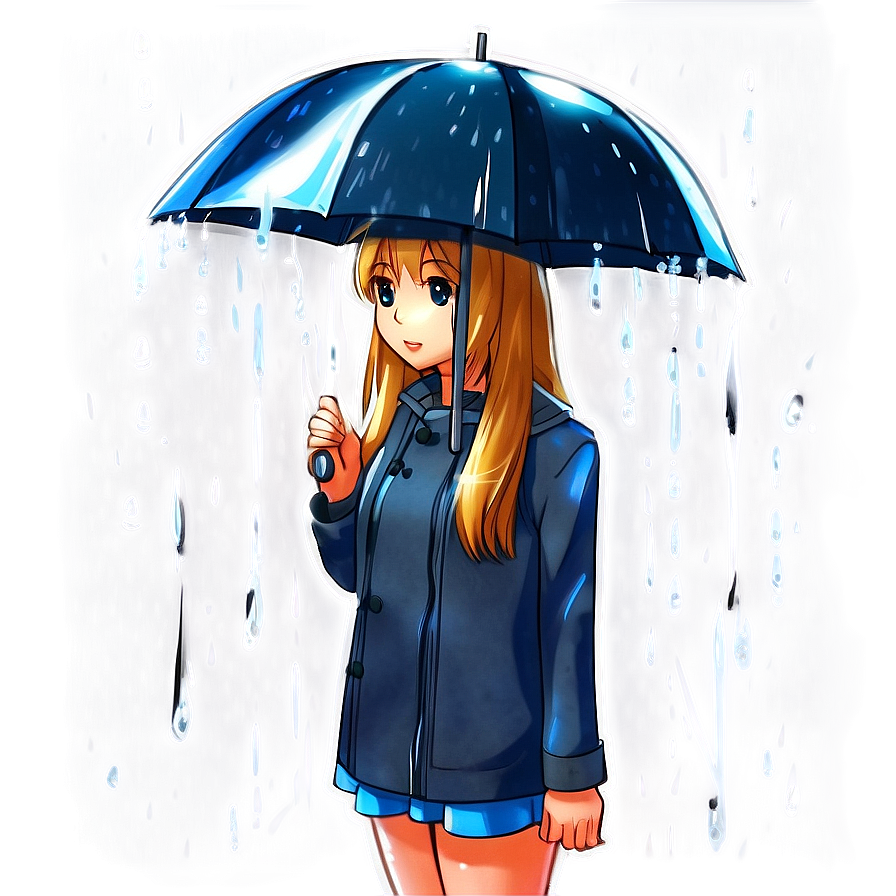 Anime Girl In Rain Png Nna64 PNG Image