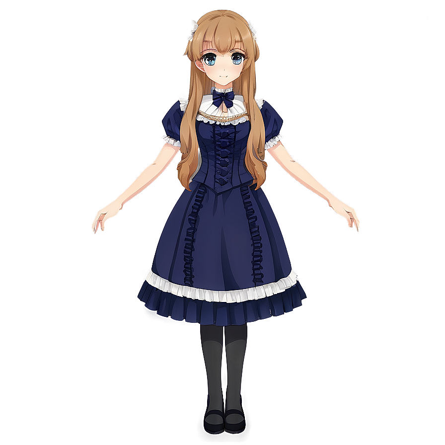 Anime Girl In Victorian Dress Png Apa71 PNG Image