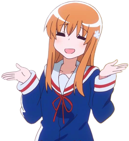 Anime Girl Shrugging Gesture PNG Image