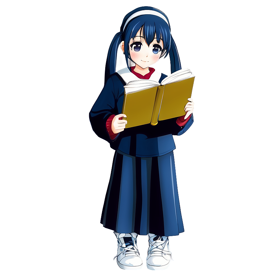 Anime Girl With Book Png 44 PNG Image