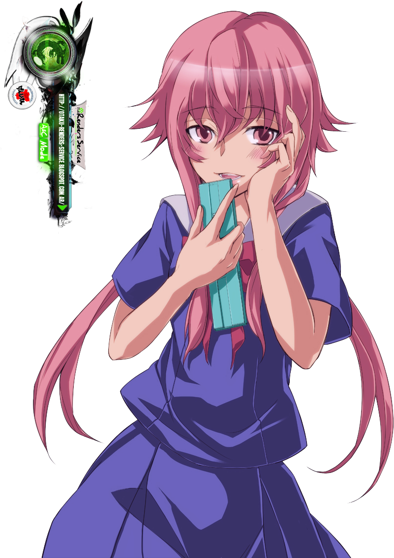 Anime Girl With Diary And Mechanical Eye PNG Image