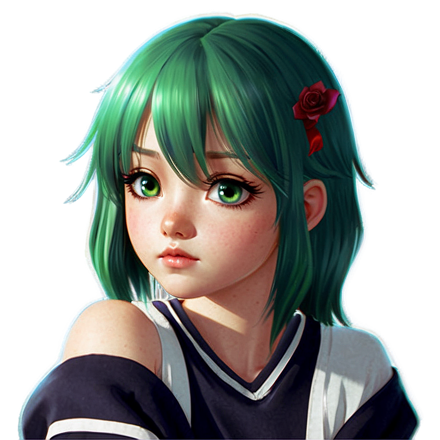 Anime Girl With Green Hair Png 21 PNG Image