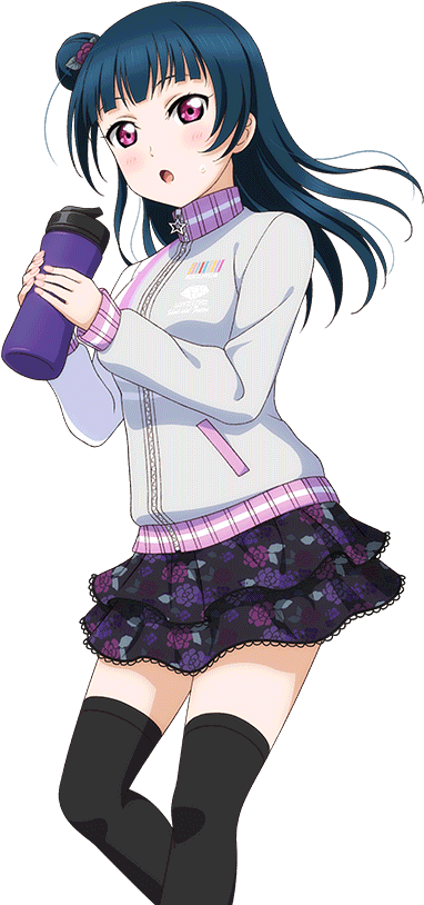 Anime Girl With Water Bottle PNG Image