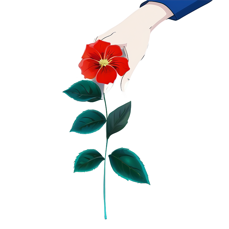 Anime Hand With Flower Png Hdf | PNGimages.com