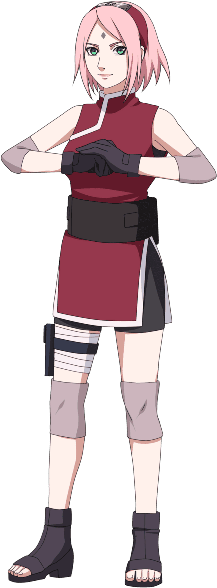 Anime Ninja Girl Standing Pose PNG Image