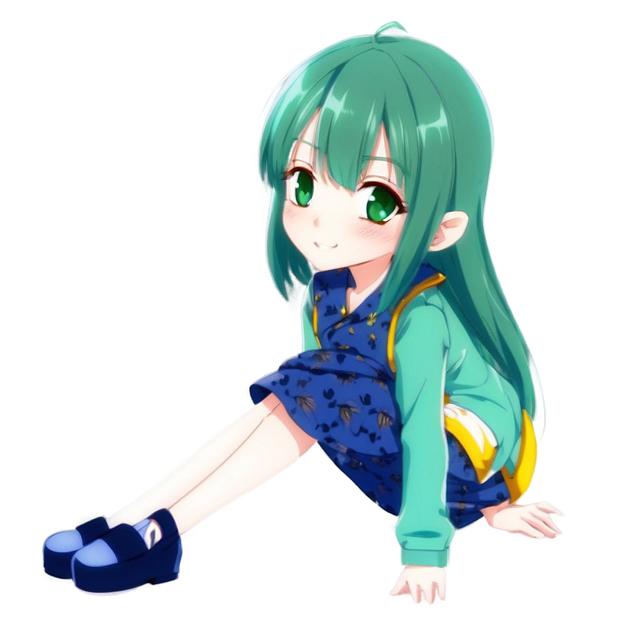 Anime Png Download: Green Haired Character 05232024 PNG Image