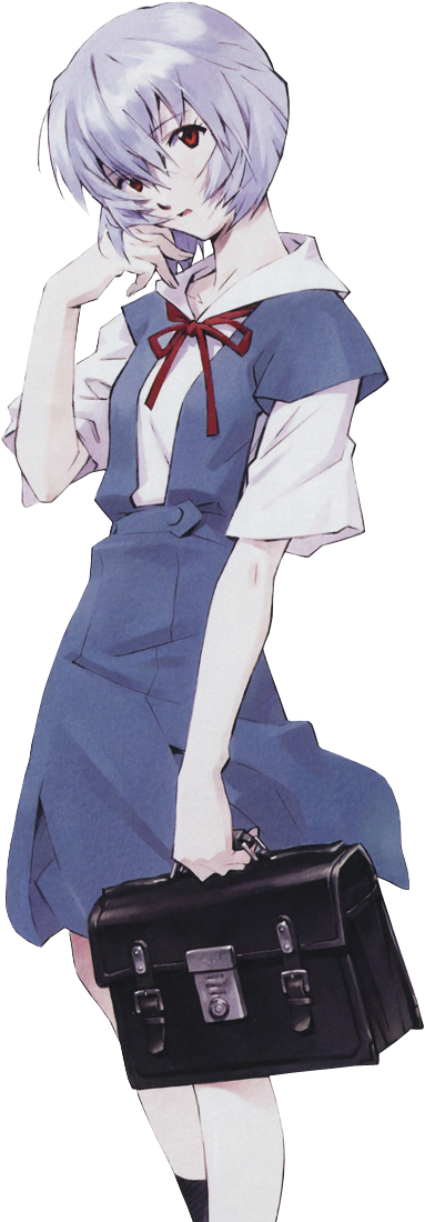 Anime Schoolgirl With Briefcase PNG Image