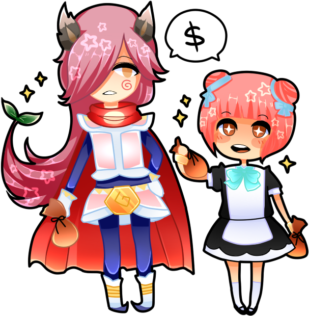 Anime Style Characters With Money Sign Emoji PNG Image