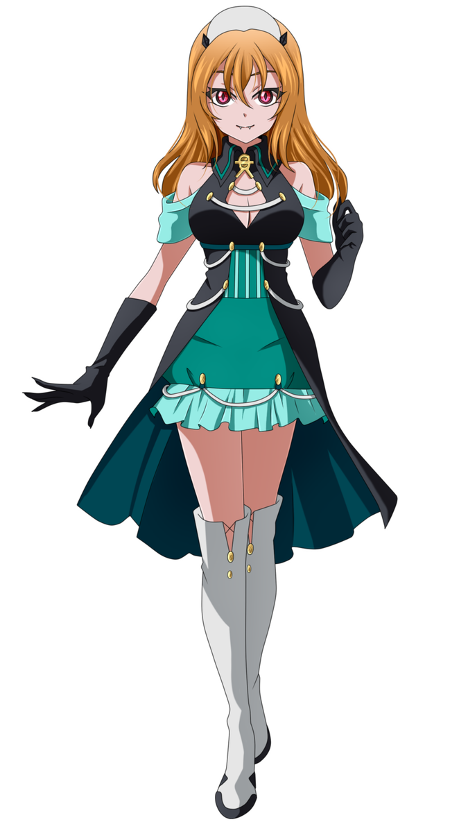 Anime Vampire Girlin Green Dress PNG Image