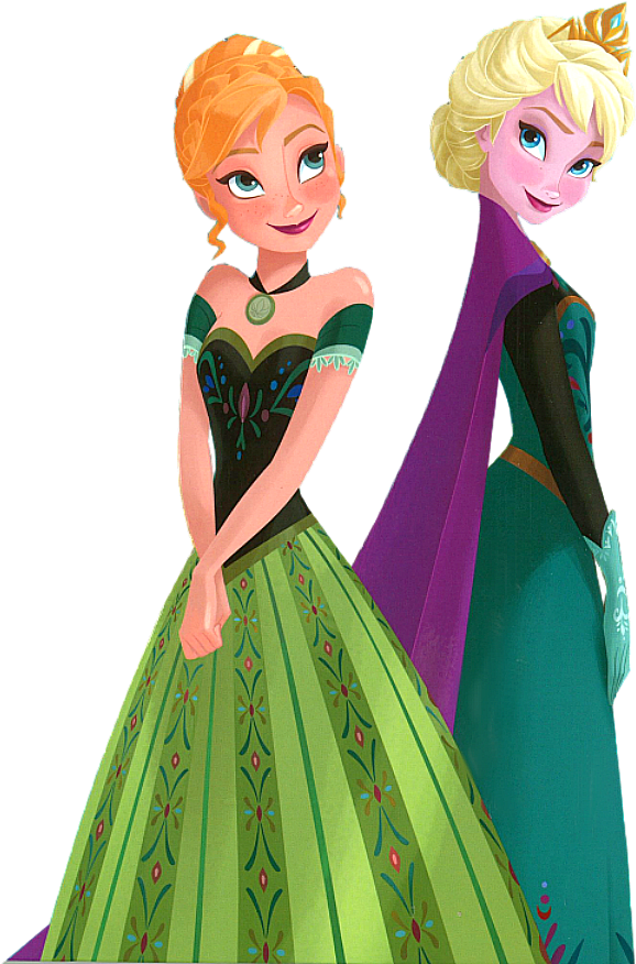 Annaand Elsa Frozen Characters PNG Image