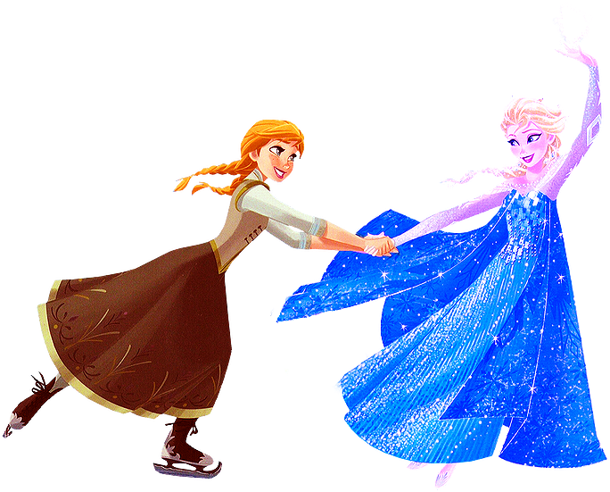 Annaand Elsa Frozen Dance PNG Image