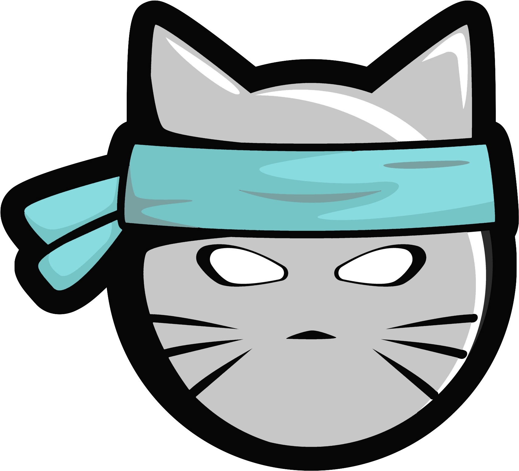 Annoyed Ninja Cat Cartoon PNG Image