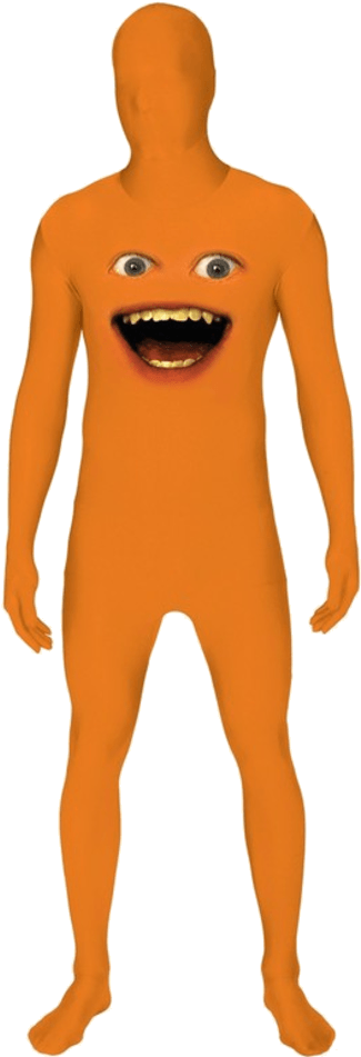 Annoyed Orange Character PNG Image