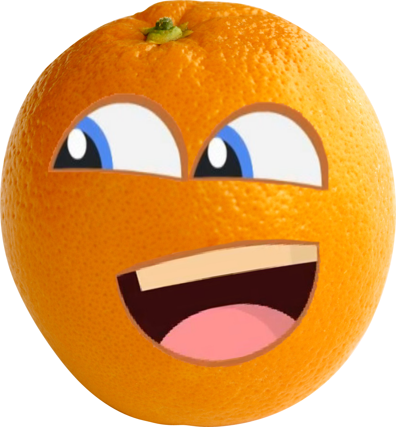 Annoyed Orange Character PNG Image