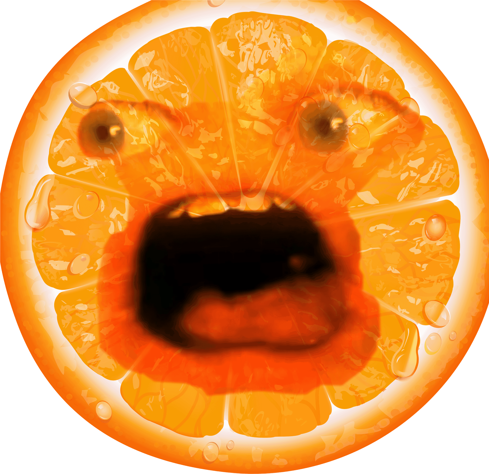 Annoyed Orange Expression PNG Image