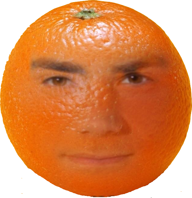 Annoyed Orange Human Face Hybrid PNG Image