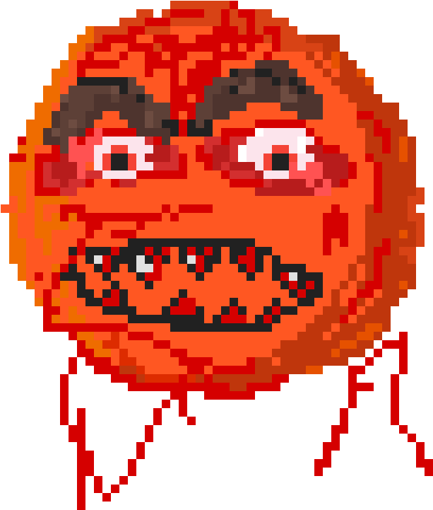 Annoyed Pixel Art Face PNG Image