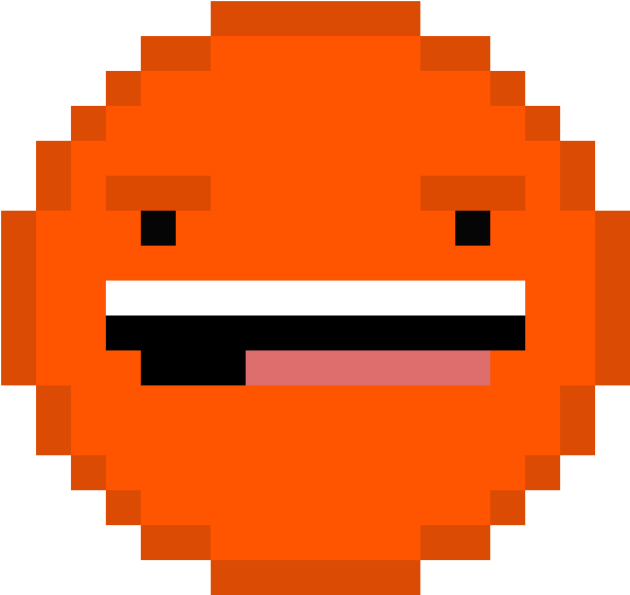 Annoyed Pixel Art Face PNG Image