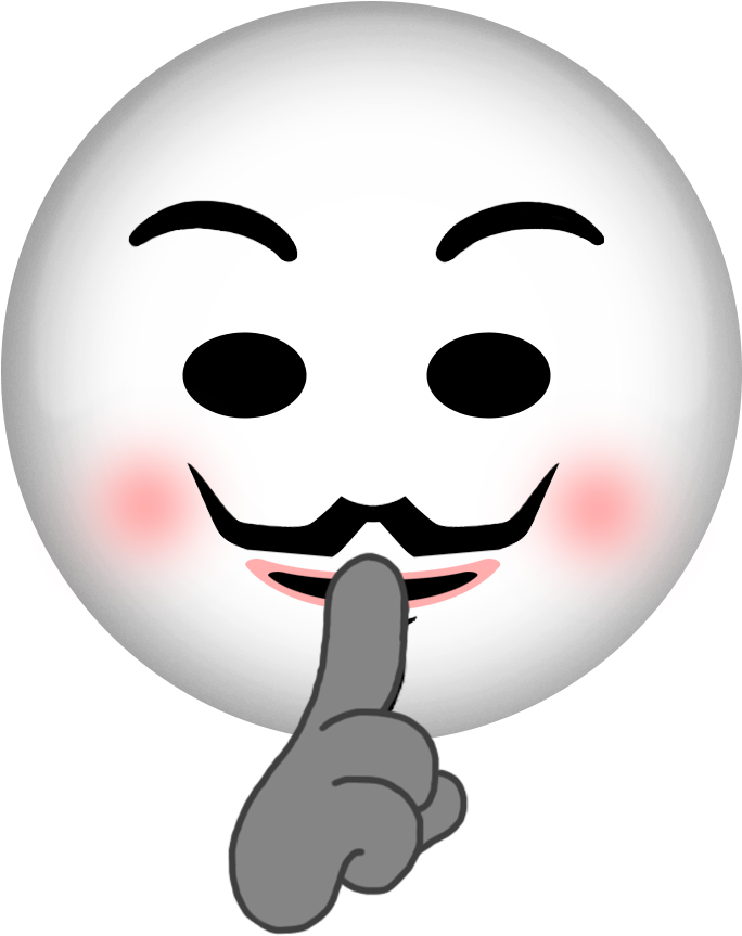 Anonymous Mask Emoji Shushing PNG Image