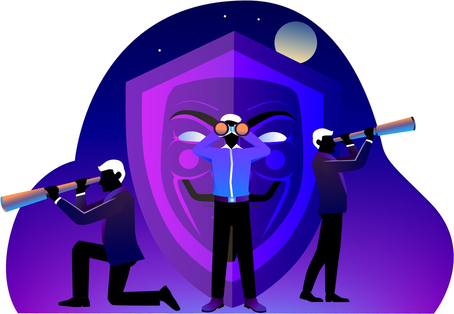 Anonymous Mask Observers PNG Image