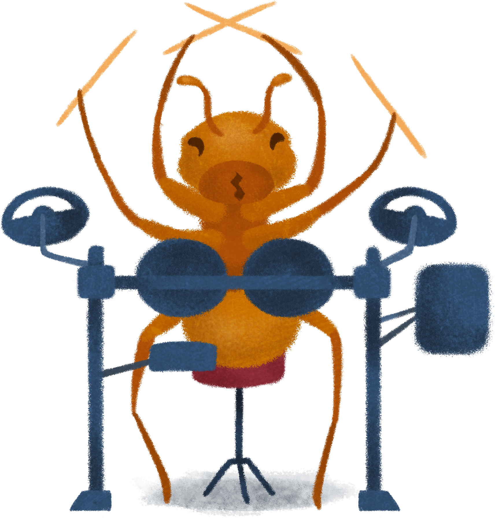 Ant_ Working_ Out_ Illustration PNG Image