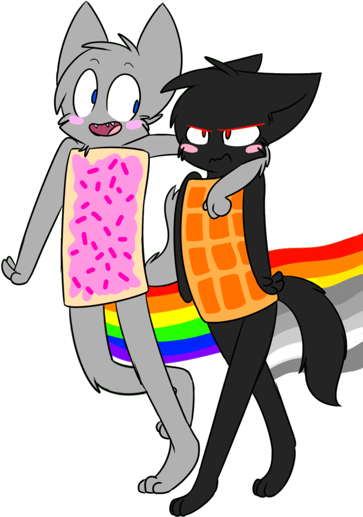 Anthropomorphic_ Cats_with_ Pop Tart_ Bodies PNG Image