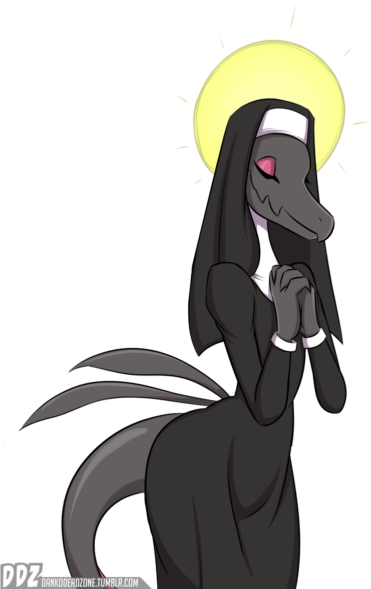 Anthropomorphic Nun Character Illustration PNG Image