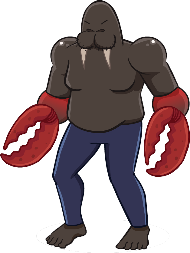 Anthropomorphic Walrus Character PNG Image