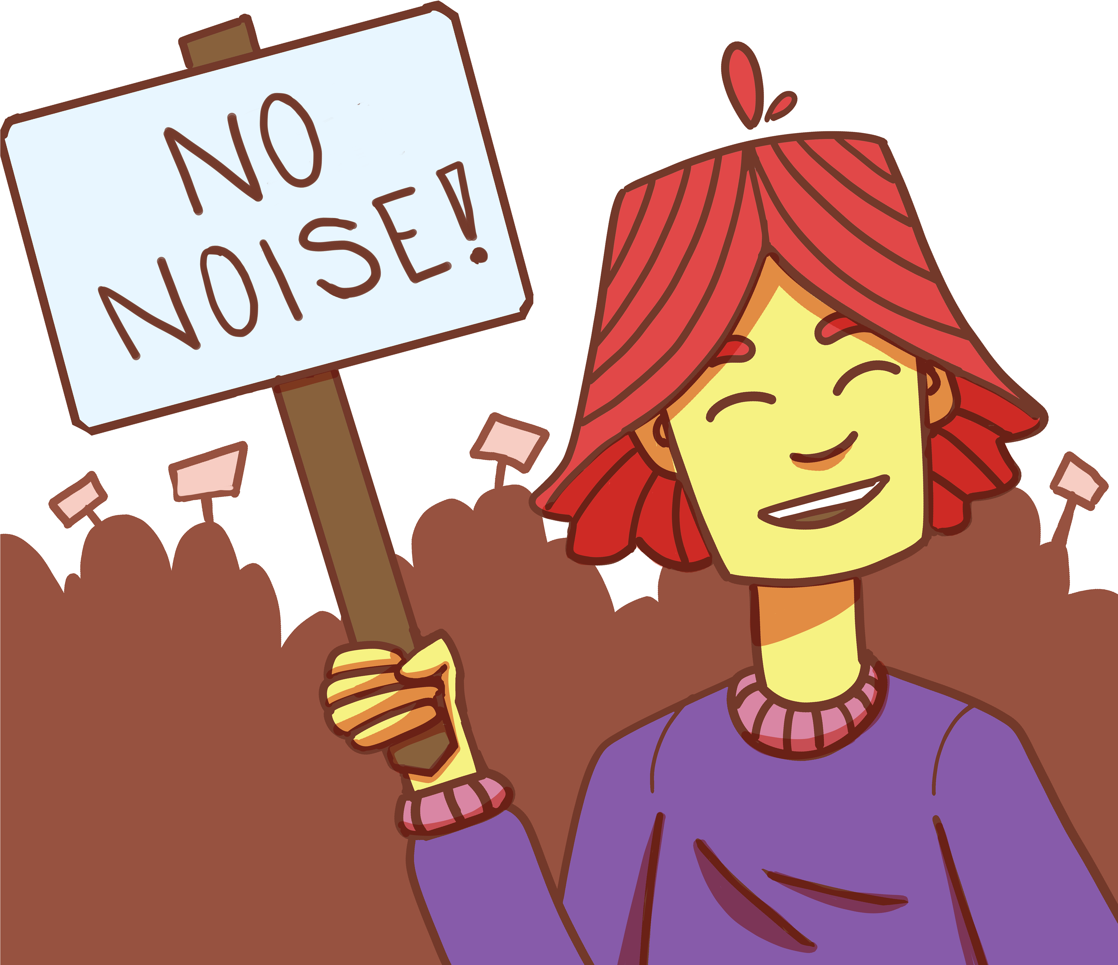 Anti Noise Campaign Cartoon PNG Image