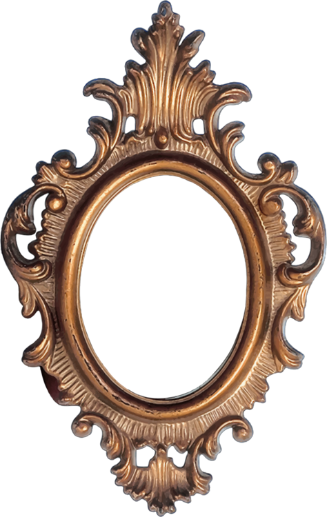 Antique Baroque Wood Frame PNG Image